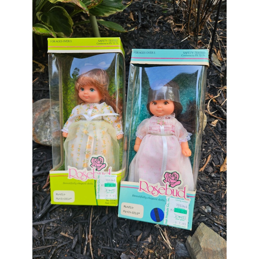 Vintage 1976 Mattel Rosebud Dolls, Silvie & Marissa, No. 2213, 2215 New in Box
